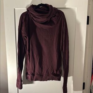 Purple Cowl Neck Sweater with Relaxed Fit